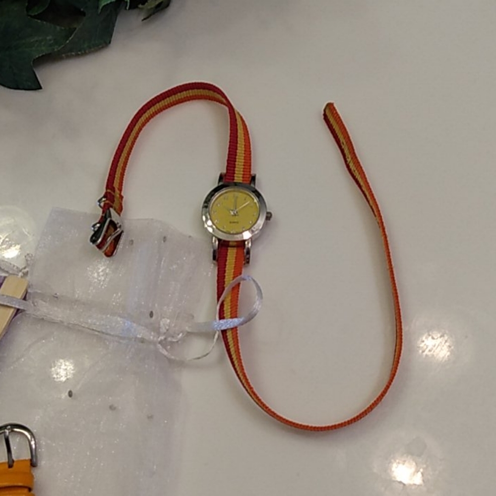 Yellow wraparound Wristwatch